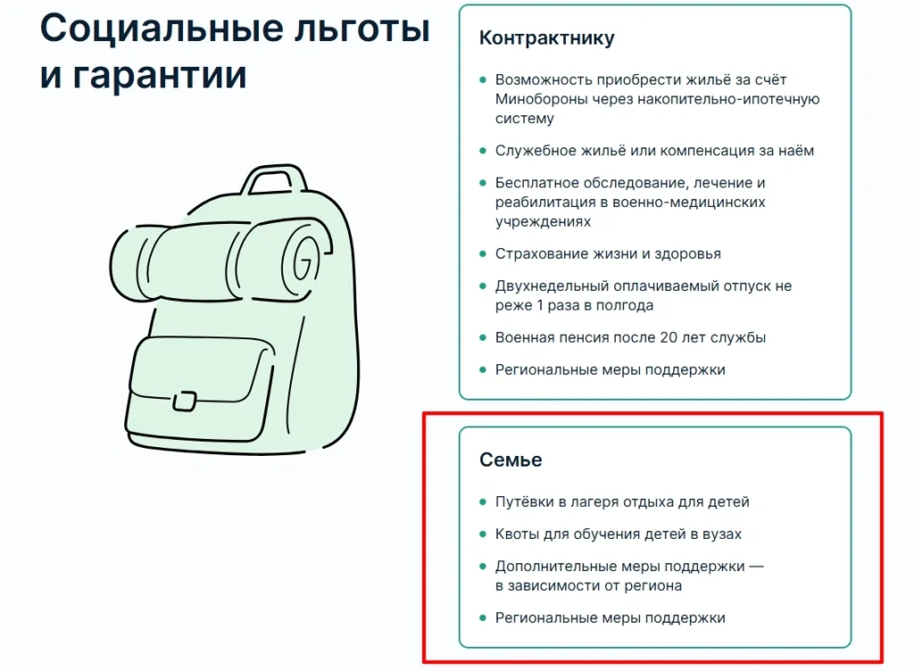 Блок с льготами для семьи помогает снять часть возражений и показать условия более прозрачно