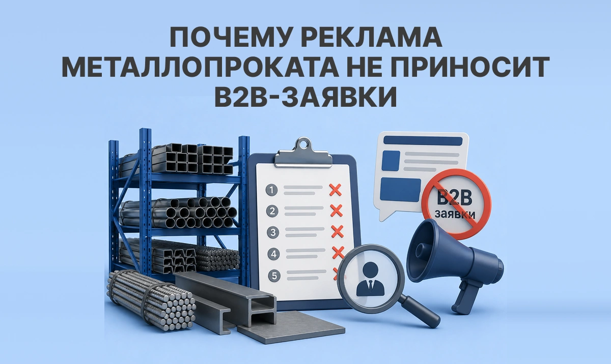 Почему реклама металлопроката не приносит B2B-заявки: 5 ошибок в продвижении металлобазы