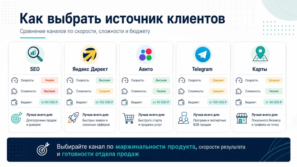 как выбрать источник клиентов