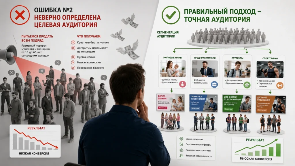 неверно определена целевая аудитория