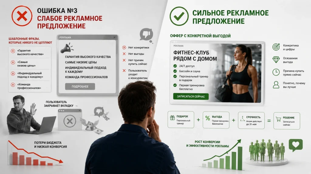 слабое рекламное предложение