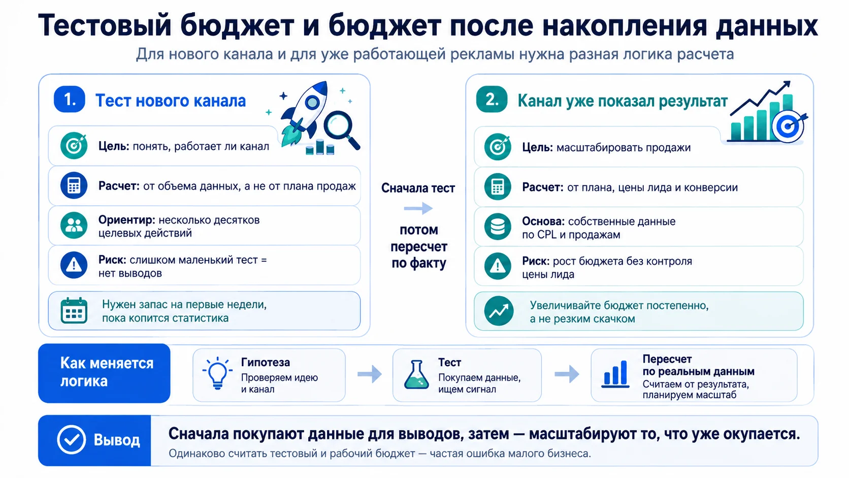 Тестовый бюджет на рекламу