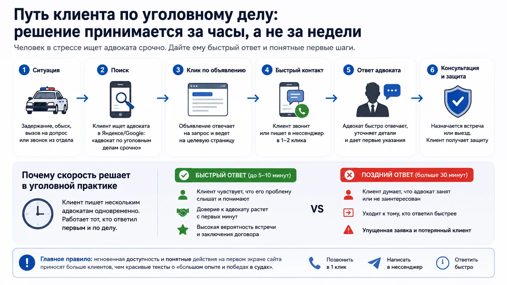 Схема пути обработки клиента по уголовному делу