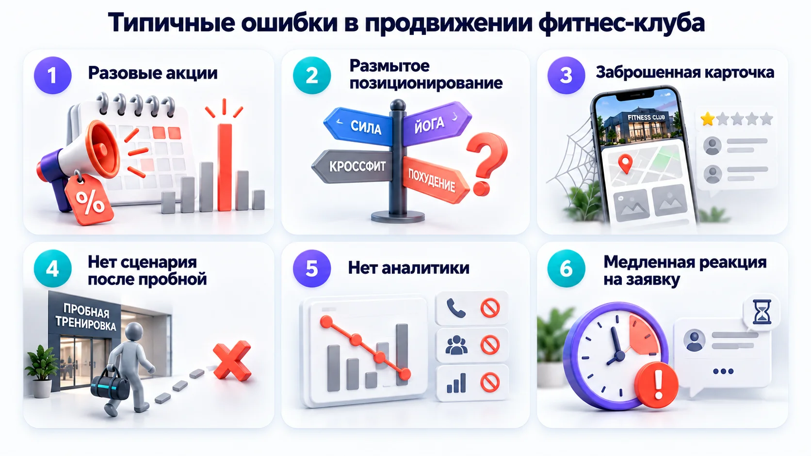 ошибки в продвижении фитнес-клуба