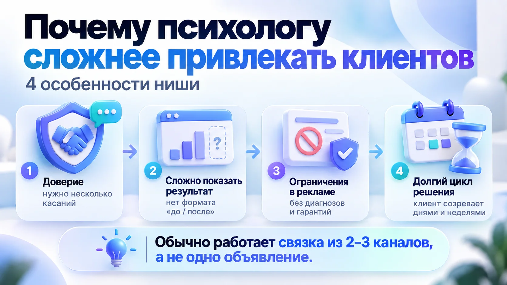 Почему психологу сложнее привлекать клиентов