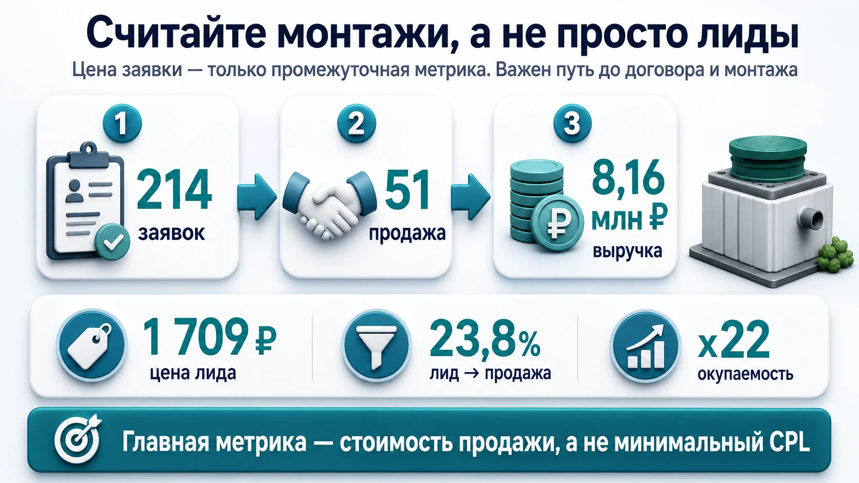 как определить эффективность рекламы септиков