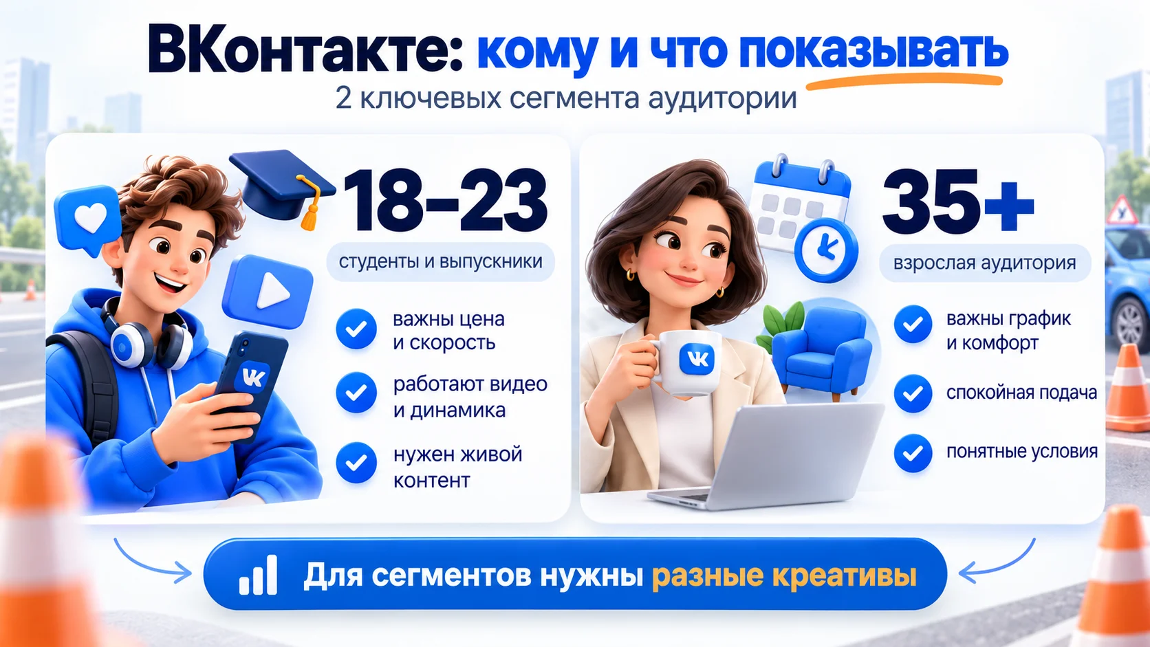 Реклама автошколы ВКонтакте