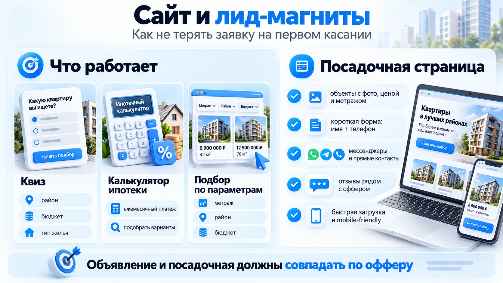 Сайт и лид-магниты агентства недвижимости