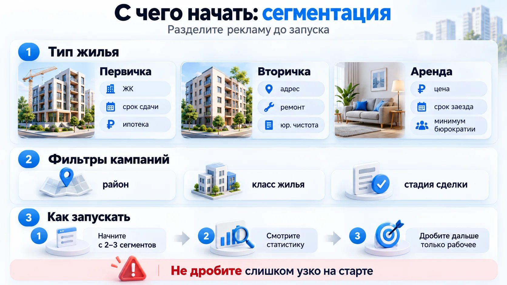 Сегментация рекламы агентства недвижимости