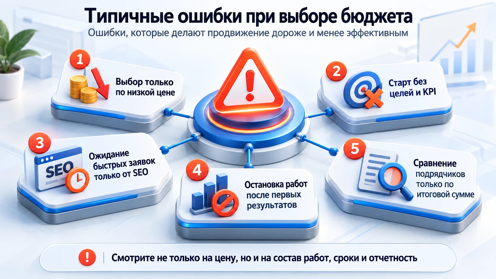 Типичные ошибки при выборе бюджета на продвижение сайта