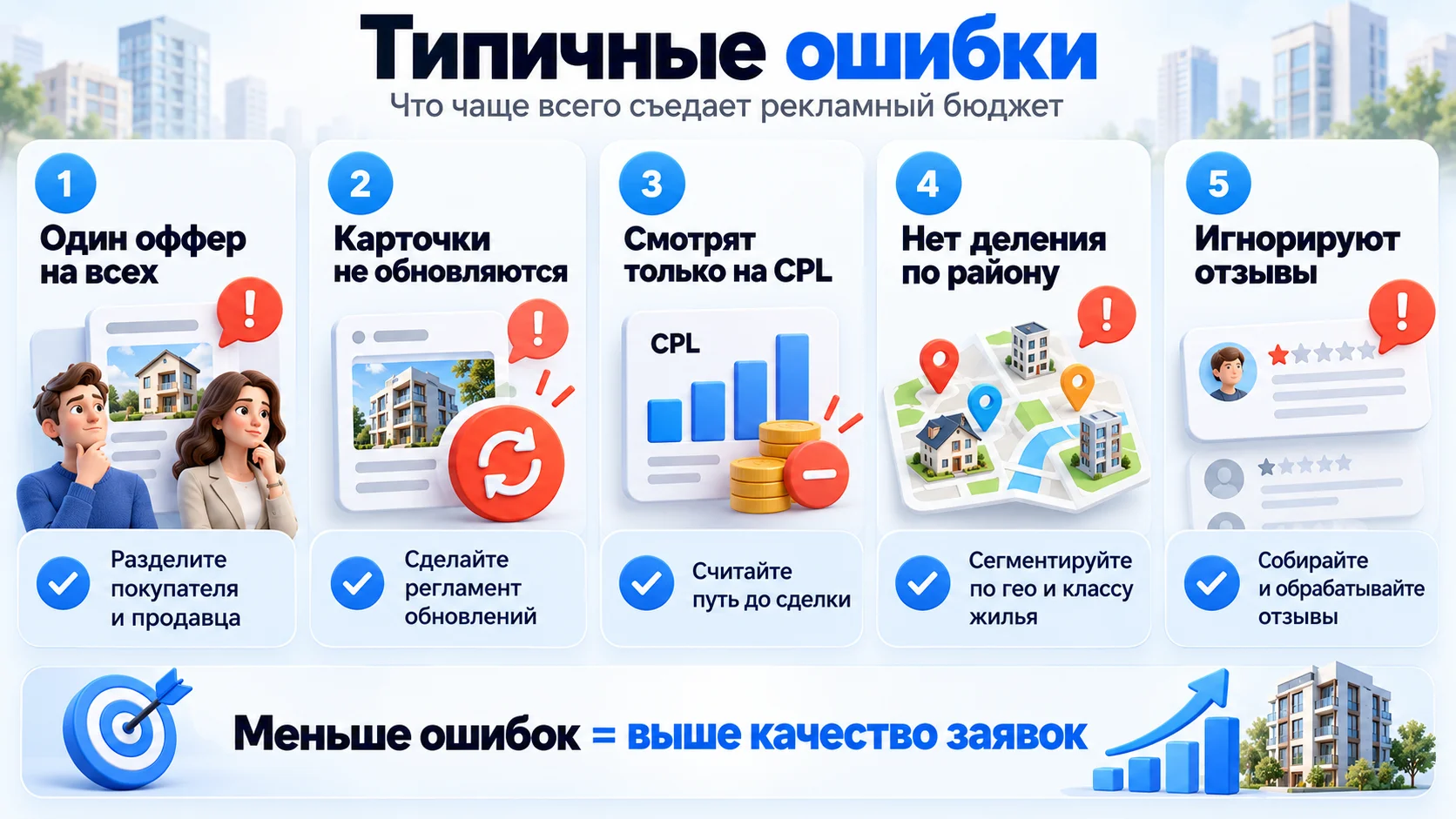 Типичные ошибки в продвижении агентства недвижимости