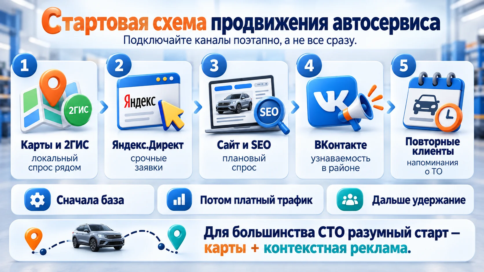 схема продвижения автосервиса